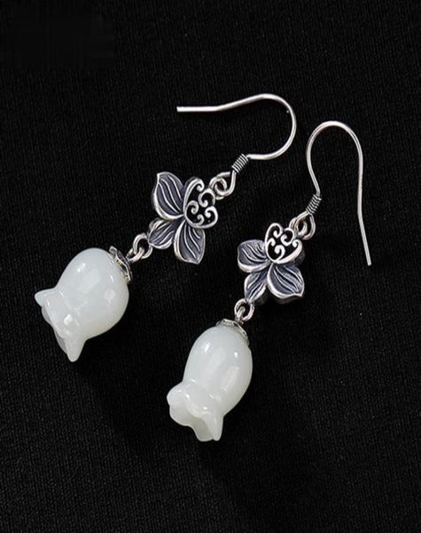 dangle chandelier natural hetian white jade lily of the valley earrings chinese style retro elegant sober craft charm women0397361202, Silver
dangle chandelier natural hetian white jade lily of the valley earrings chinese style retro elegant sober craft charm women0397361202, Silver