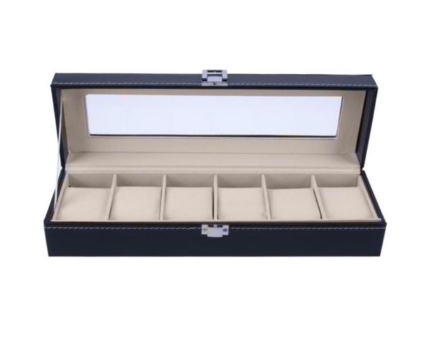 watch boxes 6 slots wrist display case jewelry storage organizer box with cover watches holder organizer4370067, Black;blue
watch boxes 6 slots wrist display case jewelry storage organizer box with cover watches holder organizer4370067, Black;blue