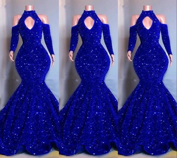 2022 bling royal blue velvet crystal sequins prom dresses long sleeves mermaid keyhole evening gowns elegant off shoulder wom6924121, Black
2022 bling royal blue velvet crystal sequins prom dresses long sleeves mermaid keyhole evening gowns elegant off shoulder wom6924121, Black