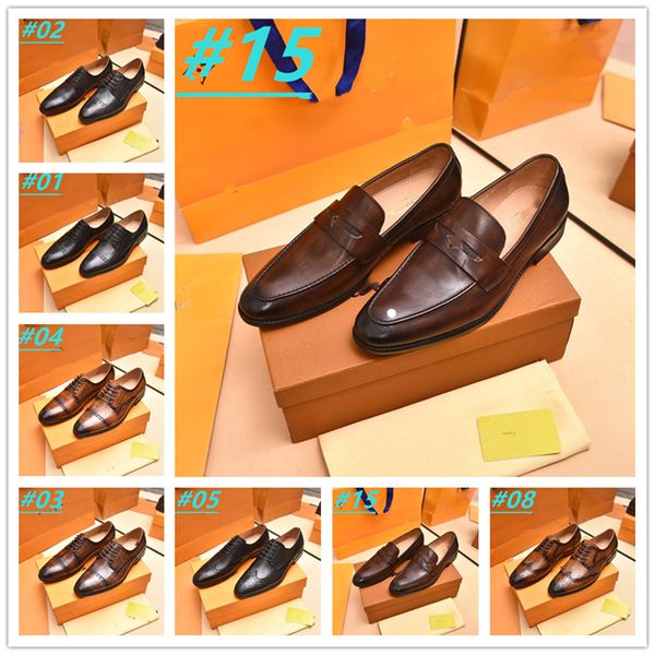 15 model designer dress shoes men wedding or party genuine leather shoe luxurious cow leather wedges ideal business shoes slip-on shoes, Black
15 model designer dress shoes men wedding or party genuine leather shoe luxurious cow leather wedges ideal business shoes slip-on shoes, Black