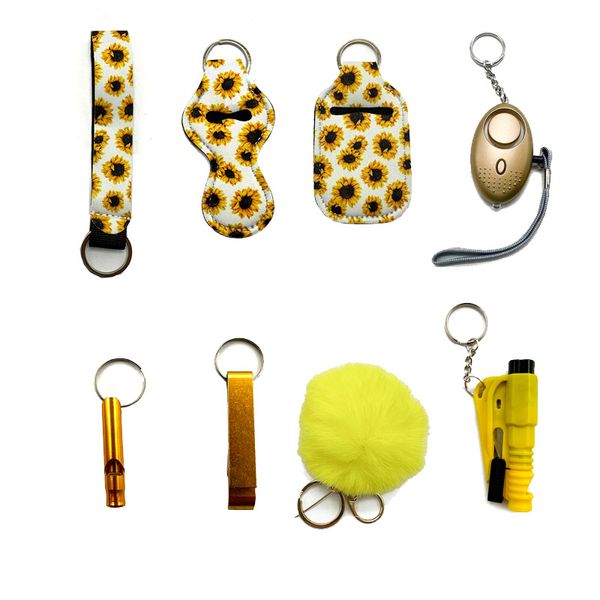 yellow fashion women self-defense keychain eight-piece set with liquid bottle set lipstick set bottle opener alarm hairball window breaker s, Silver
yellow fashion women self-defense keychain eight-piece set with liquid bottle set lipstick set bottle opener alarm hairball window breaker s, Silver