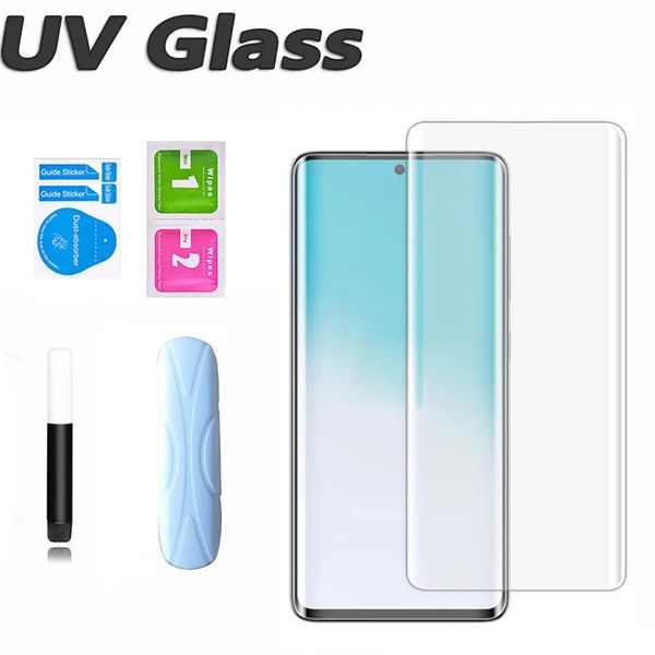 Image of Galaxy S23 UV GLASS Liquid glue Tempered Glass Phone Screen Protector For Galaxy S23 Ultra S22 S21 S20 S10 Plus Note 20 NOTE10 S8 S9 wholesale all models