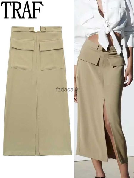 traf 2023 cargo skirt woman pockets long skirts for women fashion 2023 high waist slit midi skirt y2k streetwear women's skirts l230621, Black
traf 2023 cargo skirt woman pockets long skirts for women fashion 2023 high waist slit midi skirt y2k streetwear women's skirts l230621, Black
