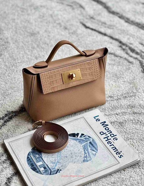 h home designer tote bags handmade 2424 mini foggy american crocodile milk tea gold button handbag women's bag with real logo
h home designer tote bags handmade 2424 mini foggy american crocodile milk tea gold button handbag women's bag with real logo