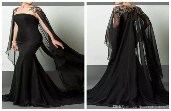 sheer black arabic slim formal evening dresses elie saab beaded chiffon with cape prom party gown pageant celebrity dress runway c8499845, Black;red 
sheer black arabic slim formal evening dresses elie saab beaded chiffon with cape prom party gown pageant celebrity dress runway c8499845, Black;red