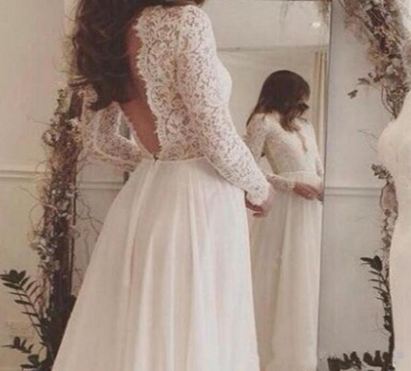 2019 new long sleeves sweep train backless country bridal gowns deep v neck custom 2017 charming lace chiffon beach wedding 4794533, White
2019 new long sleeves sweep train backless country bridal gowns deep v neck custom 2017 charming lace chiffon beach wedding 4794533, White