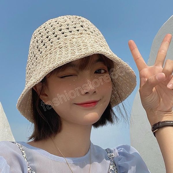 new fashion crochet floppy summer hats collapsible dome bucket hat hollow out solid color beach caps simplicity soft women hat, Blue;gray
new fashion crochet floppy summer hats collapsible dome bucket hat hollow out solid color beach caps simplicity soft women hat, Blue;gray