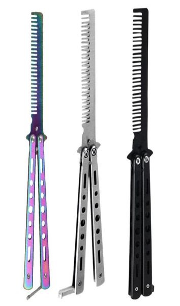 hair brushes foldable comb stainless steel practice training butterfly knife beard moustache brushe salon hairdressing styling too4093917, Silver
hair brushes foldable comb stainless steel practice training butterfly knife beard moustache brushe salon hairdressing styling too4093917, Silver