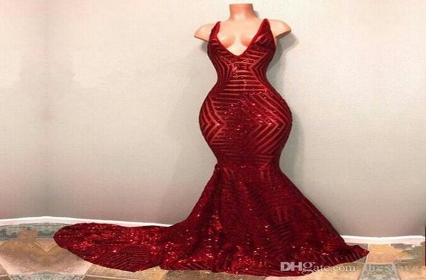 red sequined african prom party dresses sleeveless mermaid plunging v neck black girl evening gowns4068505
red sequined african prom party dresses sleeveless mermaid plunging v neck black girl evening gowns4068505