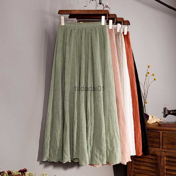 summer thin fashion cotton linen skirt women literary retro loose large swing skirts vintage vacation elastic waist wrap skirt l230621, Black
summer thin fashion cotton linen skirt women literary retro loose large swing skirts vintage vacation elastic waist wrap skirt l230621, Black