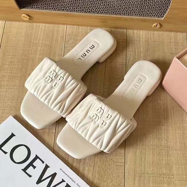 2023 designer sandals women's slide miu new thick sole multi color summer outdoor beach leather flat bottom sandals-2, Black
2023 designer sandals women's slide miu new thick sole multi color summer outdoor beach leather flat bottom sandals-2, Black