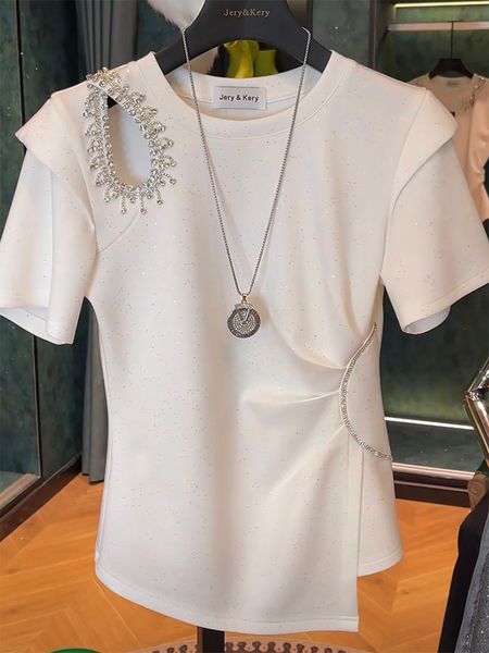 men s t shirts cotton short sleeved t shirt female summer full of stars series drill waist thin senior sense pink blouse y2k 230629, White;black
men s t shirts cotton short sleeved t shirt female summer full of stars series drill waist thin senior sense pink blouse y2k 230629, White;black