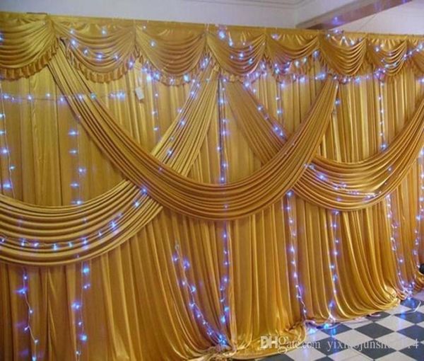 a set 3x6m luxury wedding backdrop with multiple gold drape wedding curtain with swag party decoration 7640556
a set 3x6m luxury wedding backdrop with multiple gold drape wedding curtain with swag party decoration 7640556
