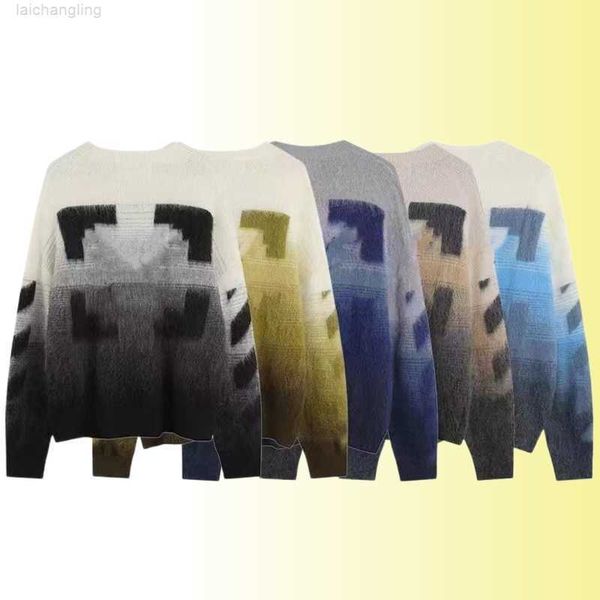 designer sweaters ow mans black sweater luxu fashion 12 gradient colors hippocampal hair style size s-xl loose womens wear t1po, White;black 
designer sweaters ow mans black sweater luxu fashion 12 gradient colors hippocampal hair style size s-xl loose womens wear t1po, White;black
