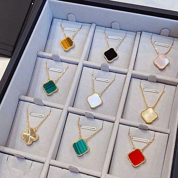 new classic fashion pendant necklaces for women elegant 4/four leaf clover-cleef locket necklace choker chains designer jewelry 18k gold gir, Silver 
new classic fashion pendant necklaces for women elegant 4/four leaf clover-cleef locket necklace choker chains designer jewelry 18k gold gir, Silver