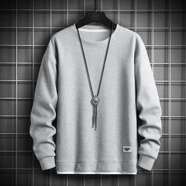 waffle round neck sweater for men's spring and autumn styles fake two-piece long sleeved wear clothing pullover bottom up trend, Black
waffle round neck sweater for men's spring and autumn styles fake two-piece long sleeved wear clothing pullover bottom up trend, Black