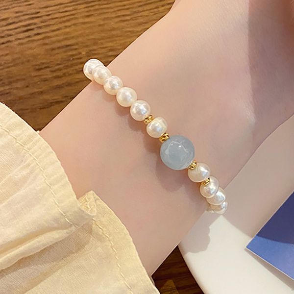 sweet fresh water pearl bracelet aquamarine crystal beads bracelet fashion women summer beach elastic friendship bracelets, Black
sweet fresh water pearl bracelet aquamarine crystal beads bracelet fashion women summer beach elastic friendship bracelets, Black