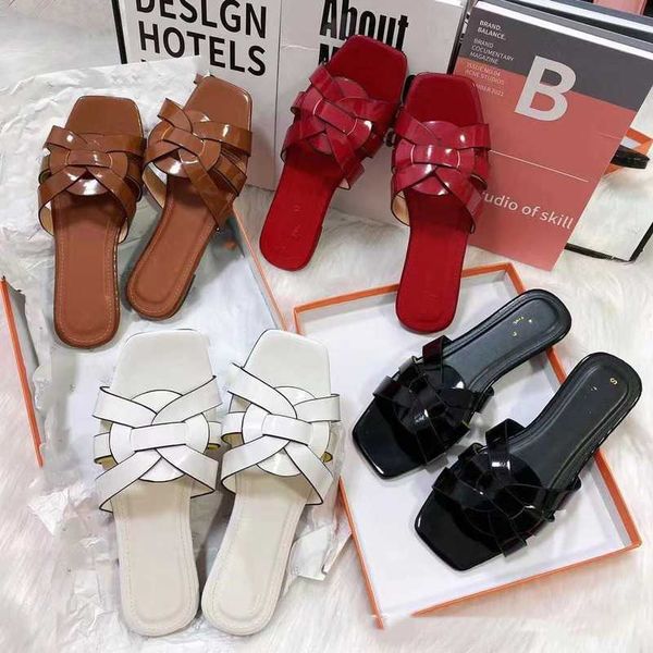 designer ys sandal woman slipper fashion slider insole sl slide tribute flat wedges mules in smooth patent leather intertwining straps platf, Black
designer ys sandal woman slipper fashion slider insole sl slide tribute flat wedges mules in smooth patent leather intertwining straps platf, Black