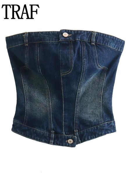 women's tanks camis traf denim corset female blue crop women off shoulder tube women streetwear backless bustier ladies 230629, White
women's tanks camis traf denim corset female blue crop women off shoulder tube women streetwear backless bustier ladies 230629, White