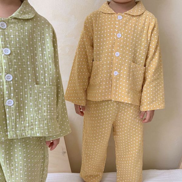 clothing sets 8412 children pajamas set spring and autumn cotton gauze polka dot boys long sleeve two piece suit girls home clothes 230630, White
clothing sets 8412 children pajamas set spring and autumn cotton gauze polka dot boys long sleeve two piece suit girls home clothes 230630, White