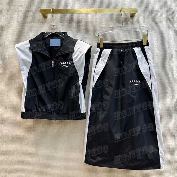 plus size dresses designer women vest coat dress 2pcs suits designer letters cropped jacket elastic waist skirts sports tank sets 2ayn, Black
plus size dresses designer women vest coat dress 2pcs suits designer letters cropped jacket elastic waist skirts sports tank sets 2ayn, Black