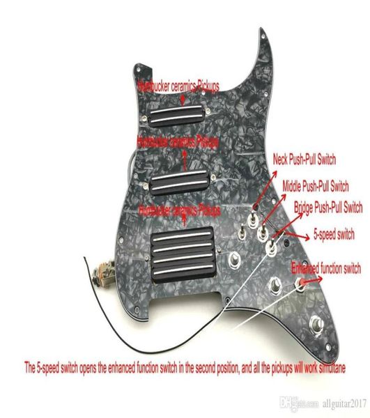 1 set loaded prewired black ssh pickups pickguard alnico magnet for electric guitar strat guitar pickups super multiple tone opti9382958 
1 set loaded prewired black ssh pickups pickguard alnico magnet for electric guitar strat guitar pickups super multiple tone opti9382958