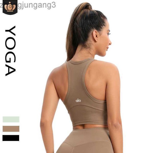 desginer alo yoga tanksalotank women's nude neck lycra fitness sports underwear as outerwear wearing outside gather shock proof bra, White
desginer alo yoga tanksalotank women's nude neck lycra fitness sports underwear as outerwear wearing outside gather shock proof bra, White
