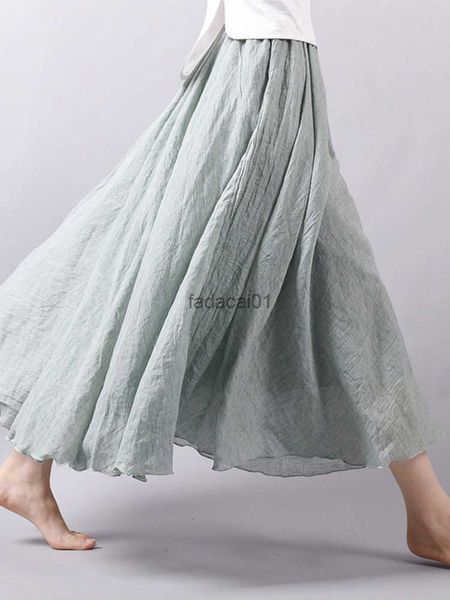 women's elegant high waist linen maxi skirt 2022 summer ladies casual elastic waist 2 layers skirts saia feminina, Black
women's elegant high waist linen maxi skirt 2022 summer ladies casual elastic waist 2 layers skirts saia feminina, Black