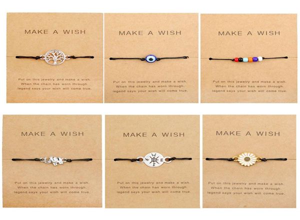 make a wish paper card adjustable bracelet turtle elephant tree map flower handmade woven bracelets simple fashion women jewelry g5280204, Golden;silver
make a wish paper card adjustable bracelet turtle elephant tree map flower handmade woven bracelets simple fashion women jewelry g5280204, Golden;silver
