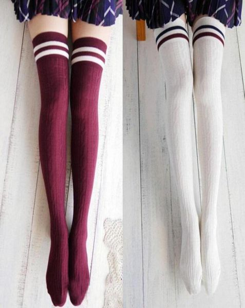 college wind women fashion thigh high socks warm cotton over the knee socks striped long stockings for girls5874852, Red;black
college wind women fashion thigh high socks warm cotton over the knee socks striped long stockings for girls5874852, Red;black