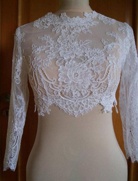 long sleeves lace bridal jackets jewel neck appliques tulle white ivory short bridal bolero jackets wraps real image1197037
long sleeves lace bridal jackets jewel neck appliques tulle white ivory short bridal bolero jackets wraps real image1197037