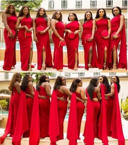 2019 arabic red mermaid bridesmaid dresses one shoulder side split floor length long wedding guest dress formal maid of hono1092098, White;pink
2019 arabic red mermaid bridesmaid dresses one shoulder side split floor length long wedding guest dress formal maid of hono1092098, White;pink