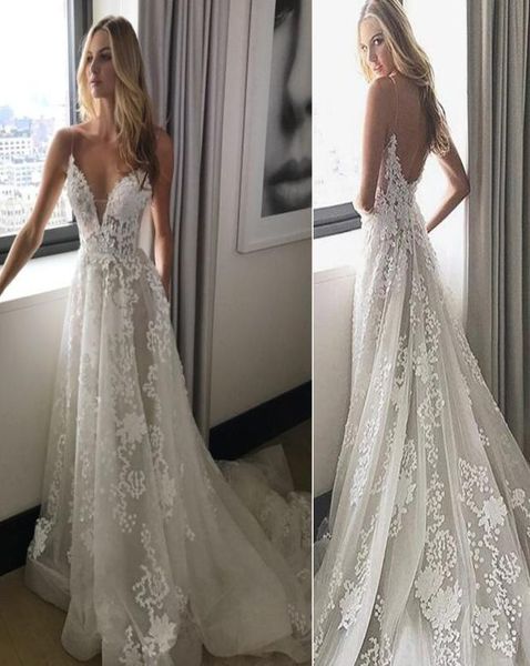 2019 backless wedding dresses deep v neck spaghetti straps embroidery appliques tulle beach wedding gowns lace bridal d3053282, White
2019 backless wedding dresses deep v neck spaghetti straps embroidery appliques tulle beach wedding gowns lace bridal d3053282, White