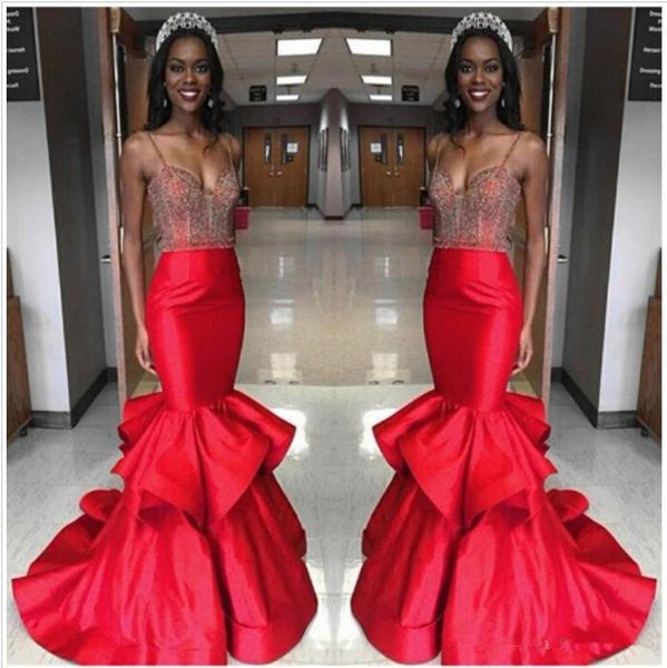 spaghetti straples satin red mermaid prom dresses 2016 pleated ruffles dubai evening gowns custom made8971646, Black
spaghetti straples satin red mermaid prom dresses 2016 pleated ruffles dubai evening gowns custom made8971646, Black