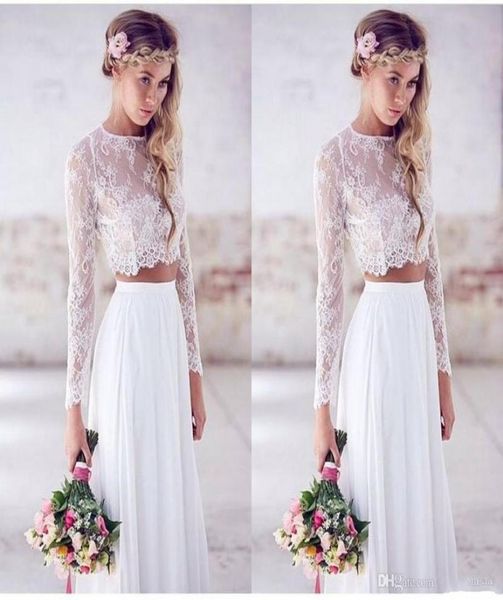 2015 twopieces crop white wedding dresses chiffon ruched floor length wedding gowns spring lace long sleeve wedding 4877951
2015 twopieces crop white wedding dresses chiffon ruched floor length wedding gowns spring lace long sleeve wedding 4877951