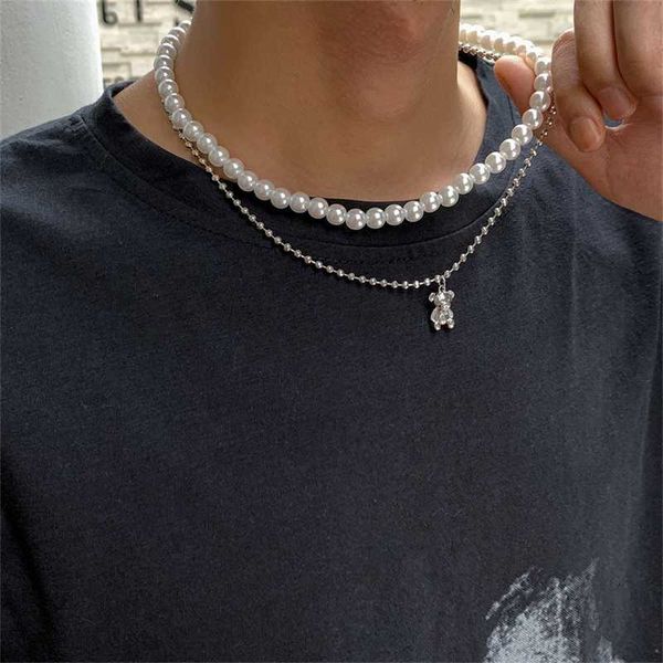 beaded necklaces gattvict y2k fashion imitation pearls chokers necklace for men punk bear layered pendant personality women jewelry 230613, Silver
beaded necklaces gattvict y2k fashion imitation pearls chokers necklace for men punk bear layered pendant personality women jewelry 230613, Silver