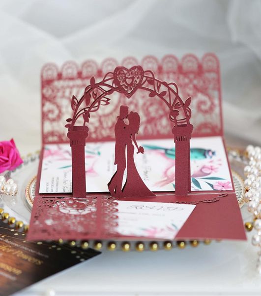 popup wedding invitation burgundy lace bride and groom reflective invitations for bridal shower engagement2994723, Black
popup wedding invitation burgundy lace bride and groom reflective invitations for bridal shower engagement2994723, Black