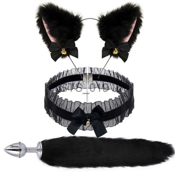 set 3pcs cos plush animal ear animal tail suit fox ear wolf ear headband tail accessories cat head bell collar halloween party x0630, Red;black
set 3pcs cos plush animal ear animal tail suit fox ear wolf ear headband tail accessories cat head bell collar halloween party x0630, Red;black