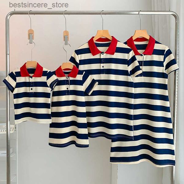 summer parent-child matching striped clothes for the whole family short sleeve clothing mom and daughter dress dad son shirts l230522, Blue
summer parent-child matching striped clothes for the whole family short sleeve clothing mom and daughter dress dad son shirts l230522, Blue