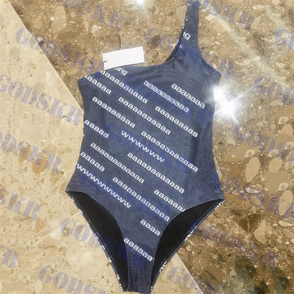 designer one piece swimwear full letter printed bikini new dark blue swimsuit with label, White;black
designer one piece swimwear full letter printed bikini new dark blue swimsuit with label, White;black