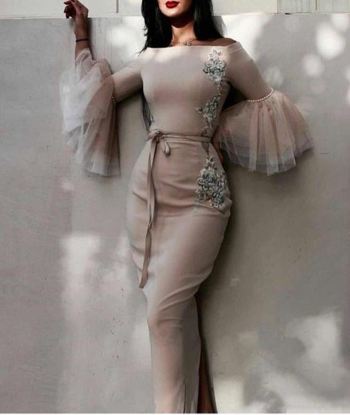 elegant long sleeves sheath evening dresses appliques embroidery off shoulder formal evening gowns back split prom dress9747013, Black;red
elegant long sleeves sheath evening dresses appliques embroidery off shoulder formal evening gowns back split prom dress9747013, Black;red