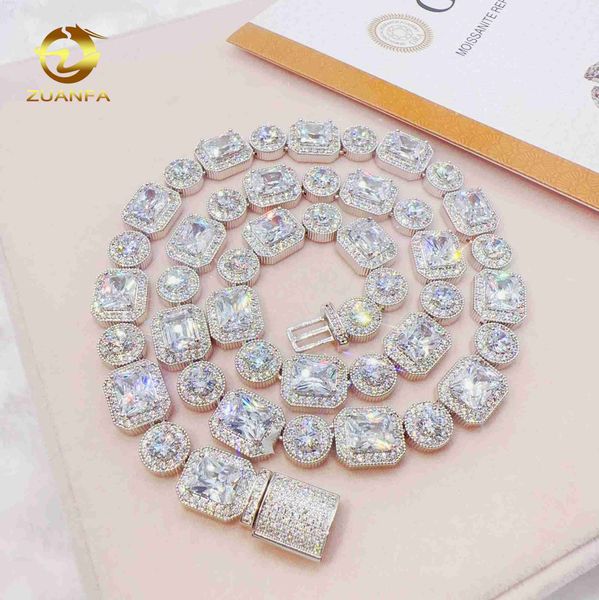 custom hip hop jewelry 12mm vvs emerald cut cluster moissanite design necklace 925 silver cuban link chain
custom hip hop jewelry 12mm vvs emerald cut cluster moissanite design necklace 925 silver cuban link chain