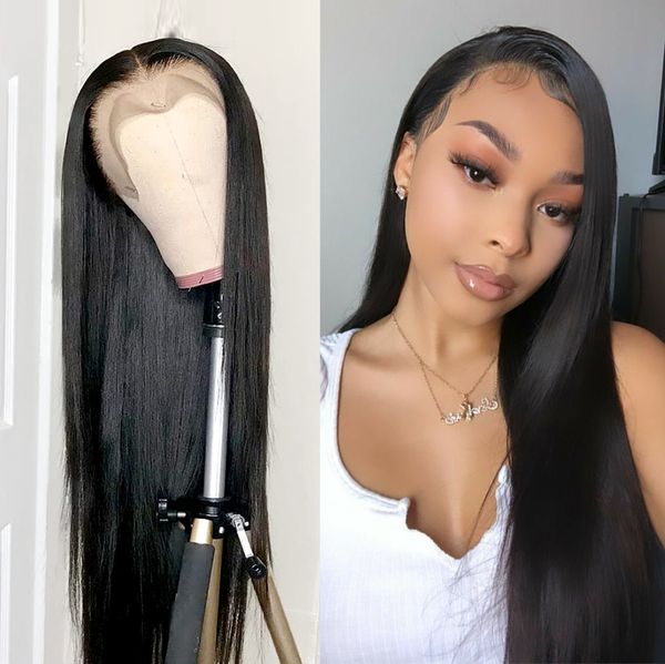 150% 26inche 13x4 glueless straight lace front human hair wigs lace frontal wig brazilian remy for black women, Black;brown
150% 26inche 13x4 glueless straight lace front human hair wigs lace frontal wig brazilian remy for black women, Black;brown
