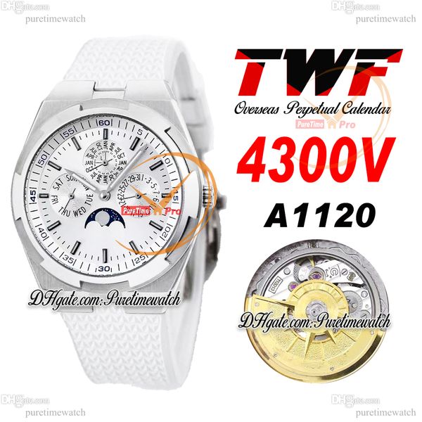 twf overseas perpetual calendar moonphase 4300v a1120 automatic mens watch steel case white dial rubber strap super version reloj hombre edi, Slivery;brown
twf overseas perpetual calendar moonphase 4300v a1120 automatic mens watch steel case white dial rubber strap super version reloj hombre edi, Slivery;brown