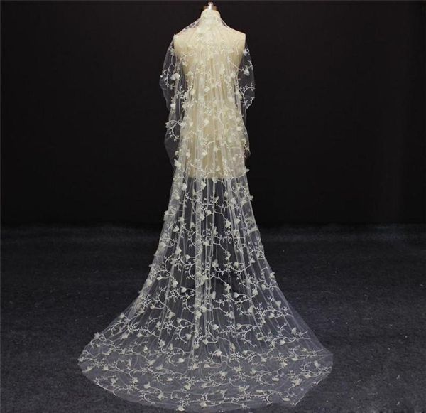 romantic full lace wedding veil one layer 3d floral appliques bridal accessories long veils for bride5609831, Black 
romantic full lace wedding veil one layer 3d floral appliques bridal accessories long veils for bride5609831, Black