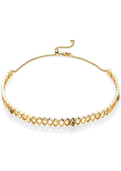 925 sterling silver gold color honeycomb shape shine honeybee choker necklace for women wedding gift europe jewelry3619991
925 sterling silver gold color honeycomb shape shine honeybee choker necklace for women wedding gift europe jewelry3619991