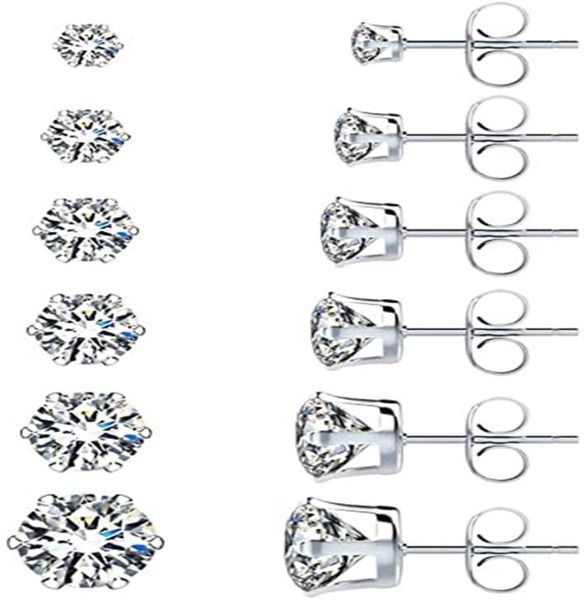 6 pairs stainless steel stud earrings set hypoallergenic cubic zirconia 18k white gold 316l cz earrings9952864, Golden;silver
6 pairs stainless steel stud earrings set hypoallergenic cubic zirconia 18k white gold 316l cz earrings9952864, Golden;silver