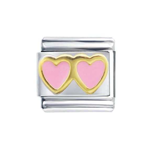 whole stainless steel 9mm classic size composable links adjustable love you pink enamel double hearts italian charm bracelet l7282021, Black
whole stainless steel 9mm classic size composable links adjustable love you pink enamel double hearts italian charm bracelet l7282021, Black