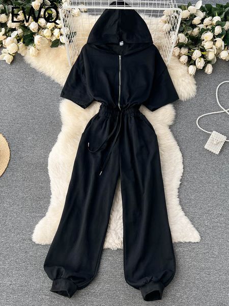 women's jumpsuits rompers ewq sweet style women shirring hooded zipper elasticity solid color high waist jumpsuit spring summer 2023 sn, Black;white
women's jumpsuits rompers ewq sweet style women shirring hooded zipper elasticity solid color high waist jumpsuit spring summer 2023 sn, Black;white