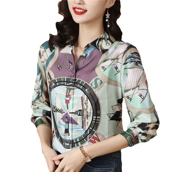 2023 fashion print lapel satin shirt luxury designer women's long sleeve formal button up shirts sweet girl back to school new in silk, White
2023 fashion print lapel satin shirt luxury designer women's long sleeve formal button up shirts sweet girl back to school new in silk, White